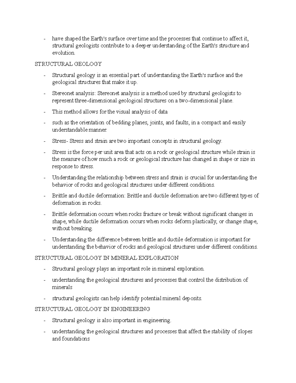 Structural Geology Notes 2 - ECC - Studocu