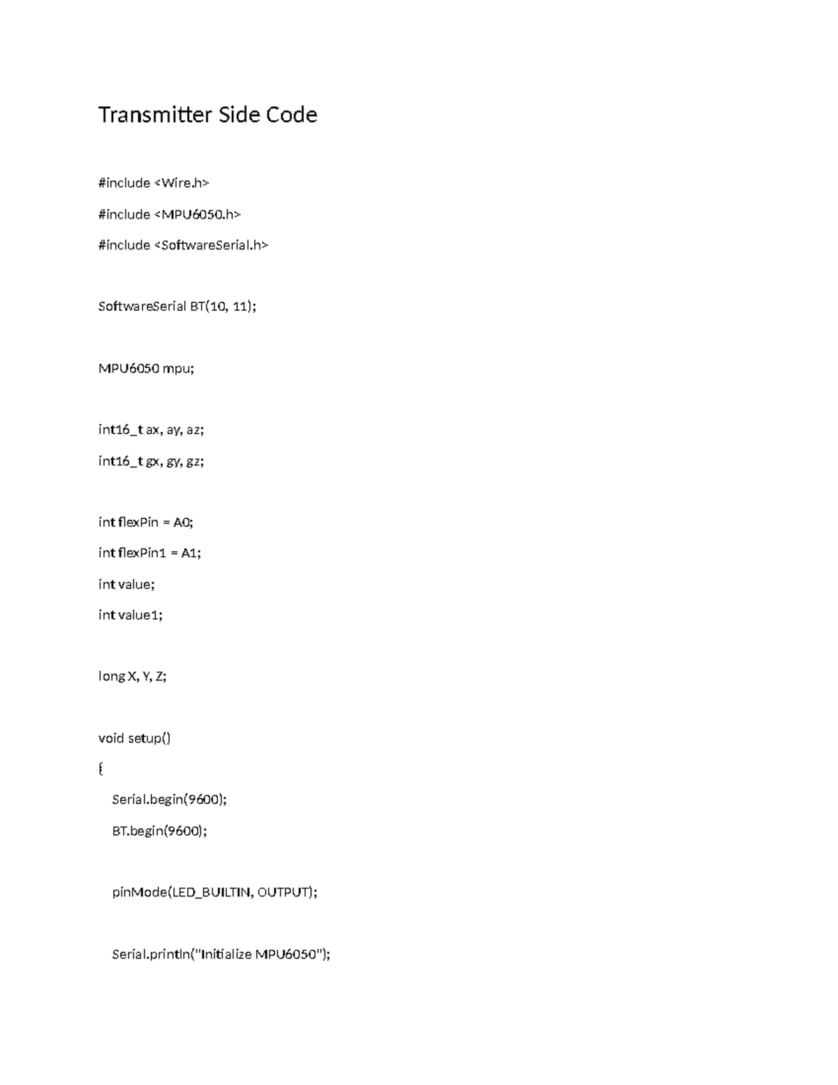 ICT CODE - ali sat on a wall - Transmitter Side Code #include #include ...