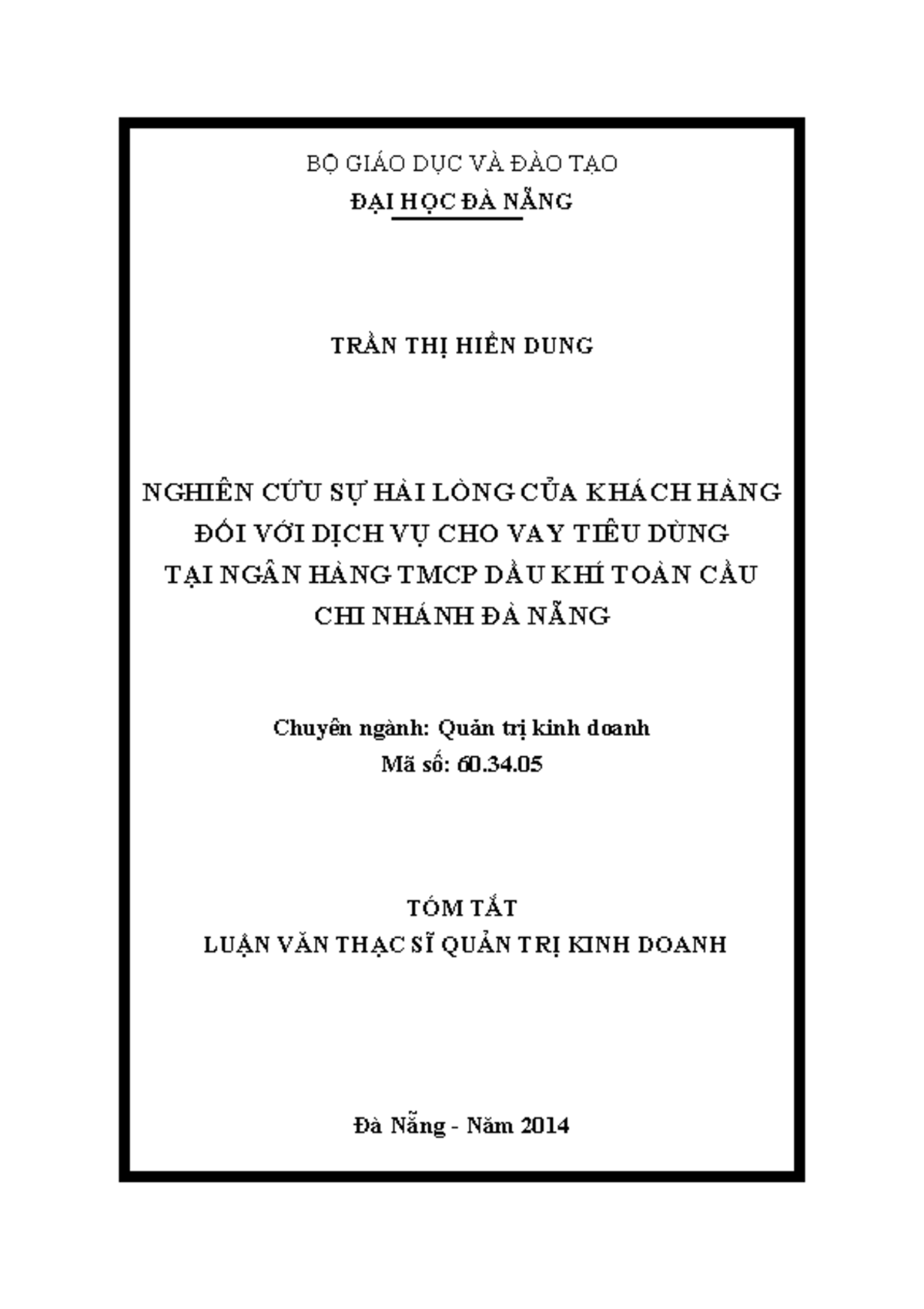 Nghien cu s hai long ca khach hang d - BỘ GIÁO DỤC VÀ ĐÀO TẠO ĐẠI HỌC ...