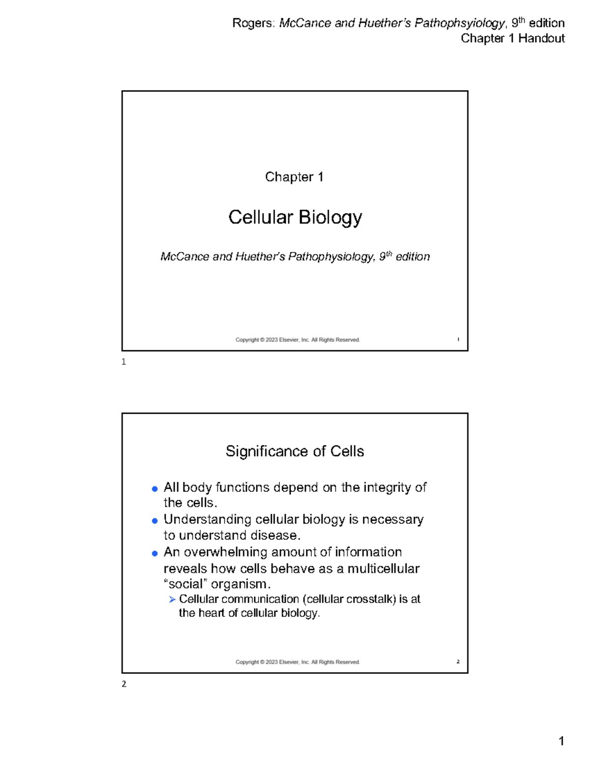 SG 1 - Chapter 1: Cellular Biology Overview and Key Concepts - Studocu