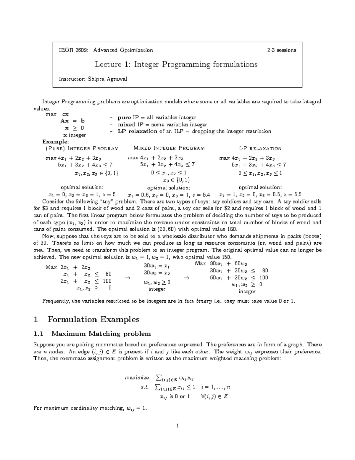 HW3 Solutions for IEOR 4004: Optimization Models and Methods - Studocu