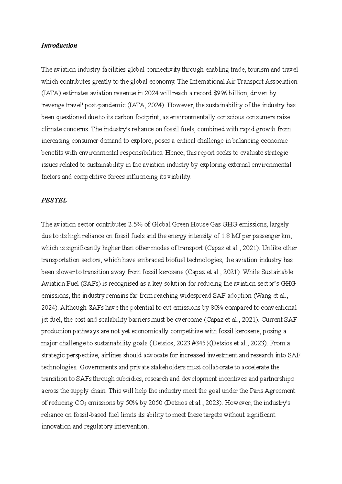 Sustainability Challenges in the Aviation Industry - Report 1 - Studocu