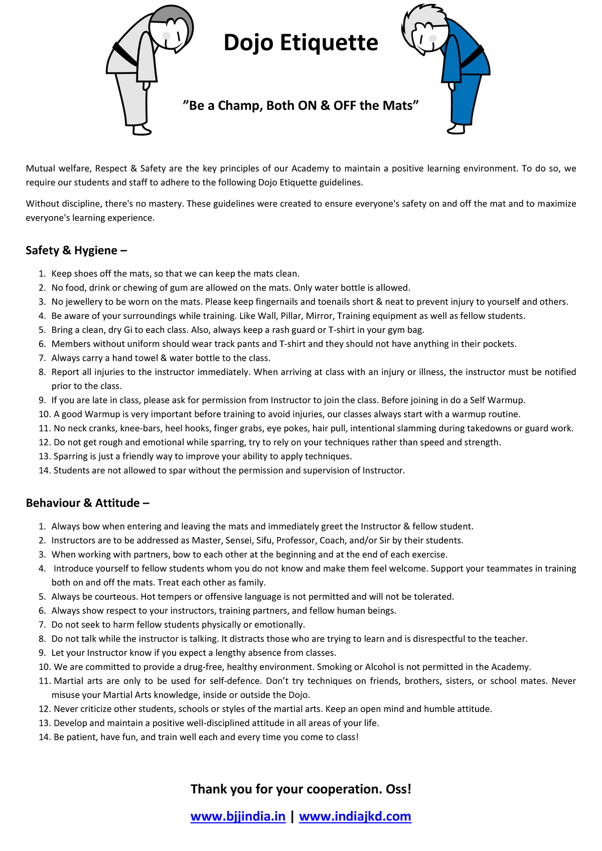 Dojo-Etiquette - Summary Introduction to Antropology - Dojo Etiquette ...