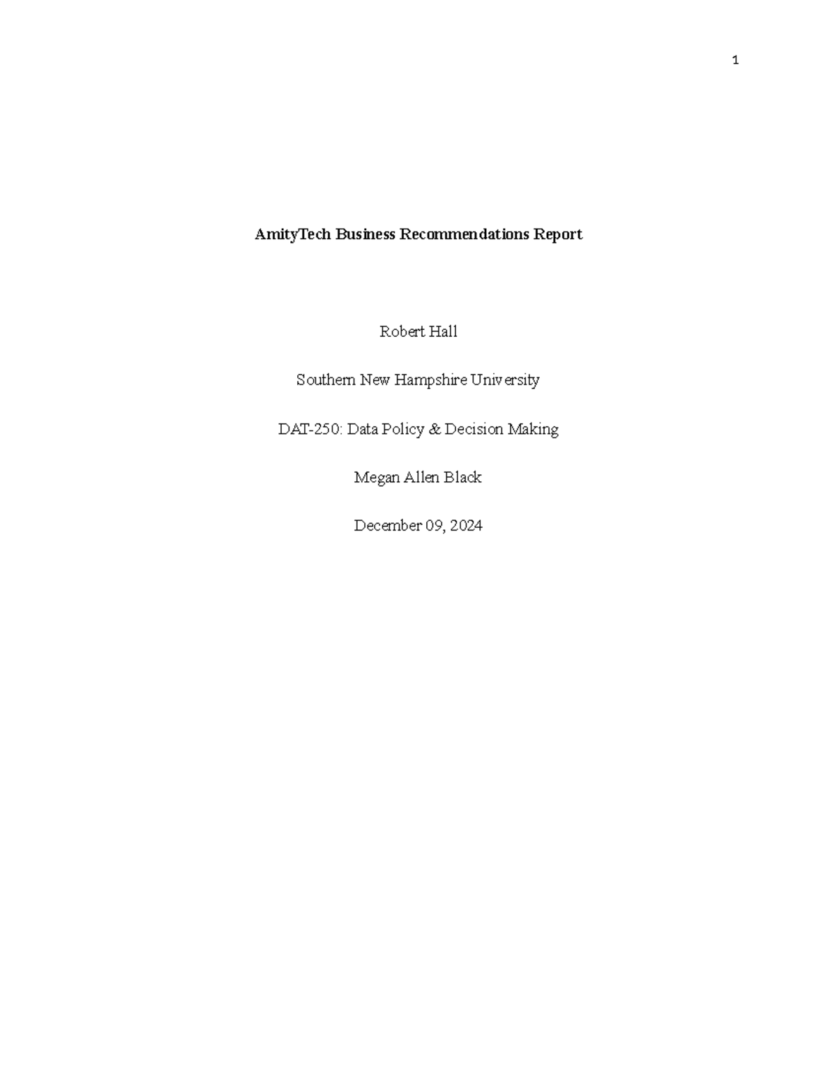 DAT-250: Recommendations for AmityTech's Data Governance & Compliance ...