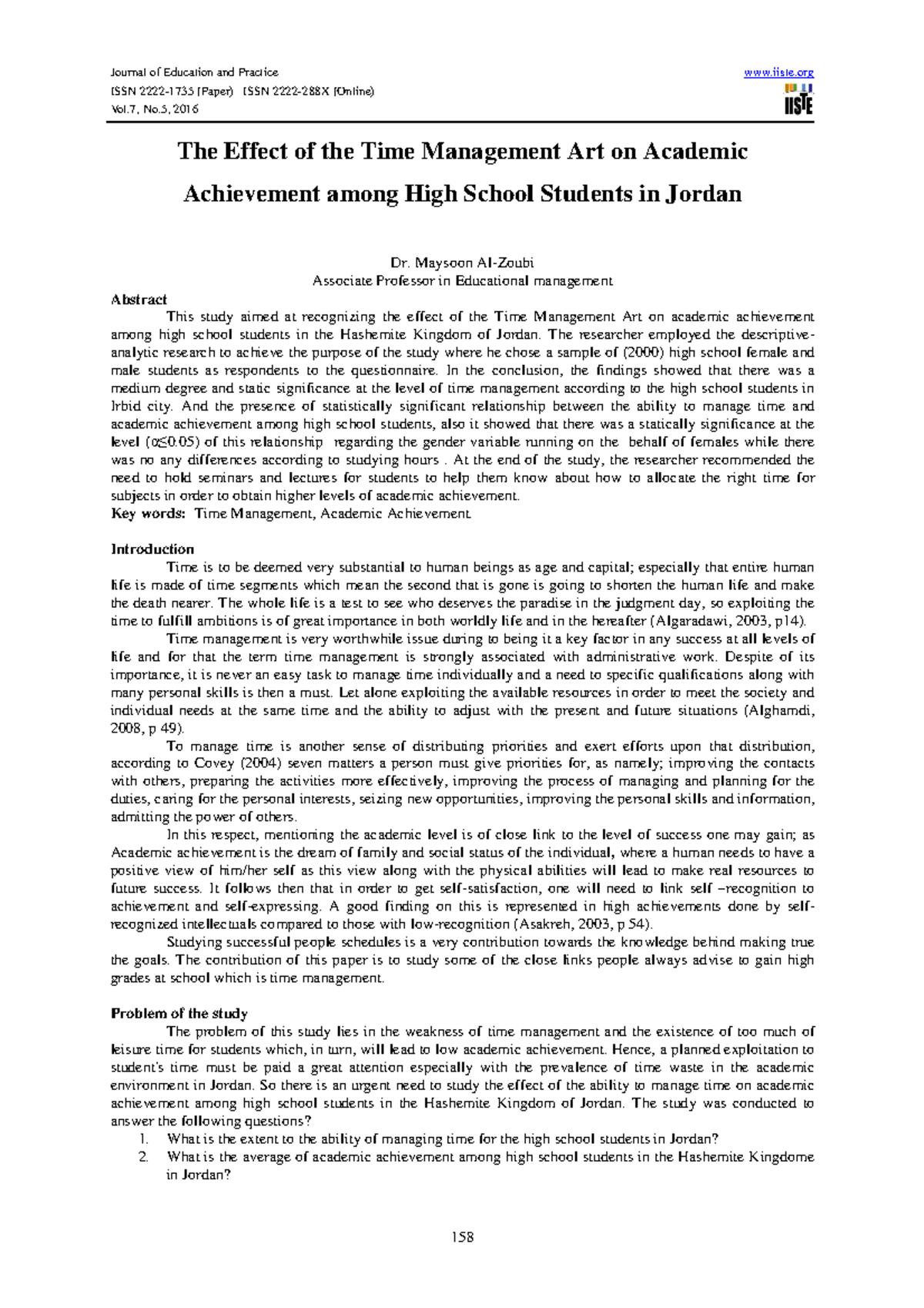 EJ1092359 - Impact of Time Management on Academic Performance in High ...