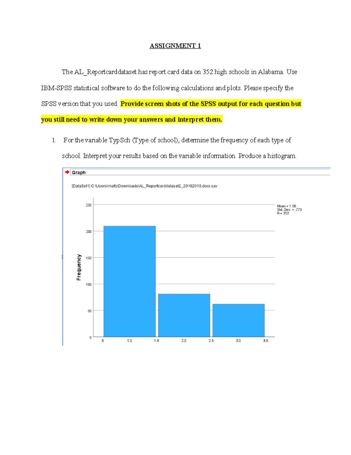 BER 345 Assignment 1a: Analysis of Alabama High Schools' Report Cards ...