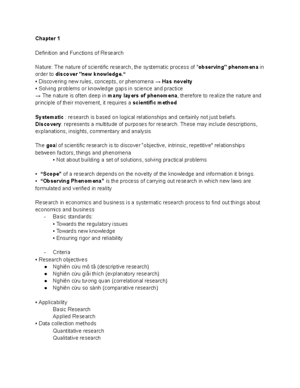 PPNC Midterm Summary - Chapter 1 Definition and Functions of Research ...