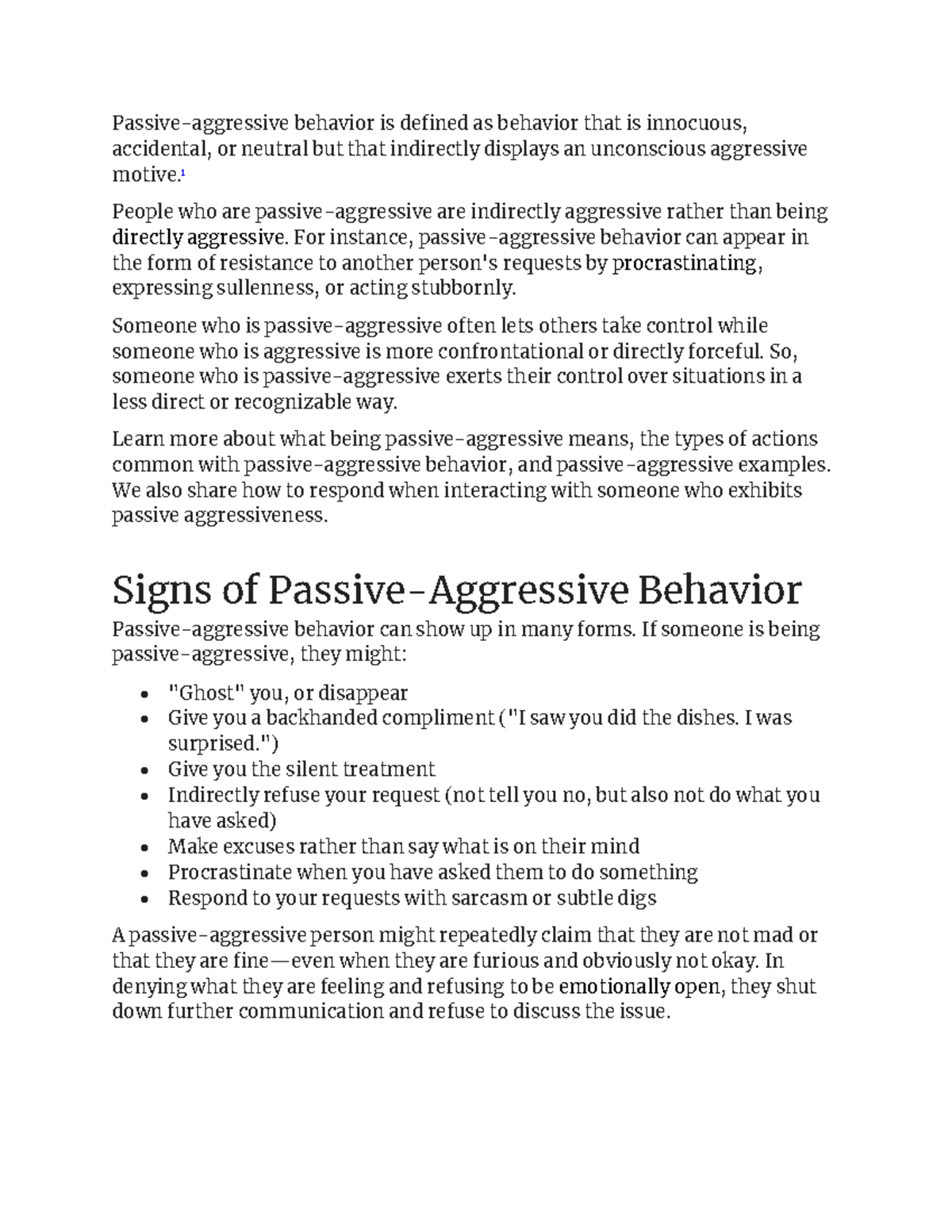 Passive Aggressive Notes - Passive-aggressive behavior is defined as ...