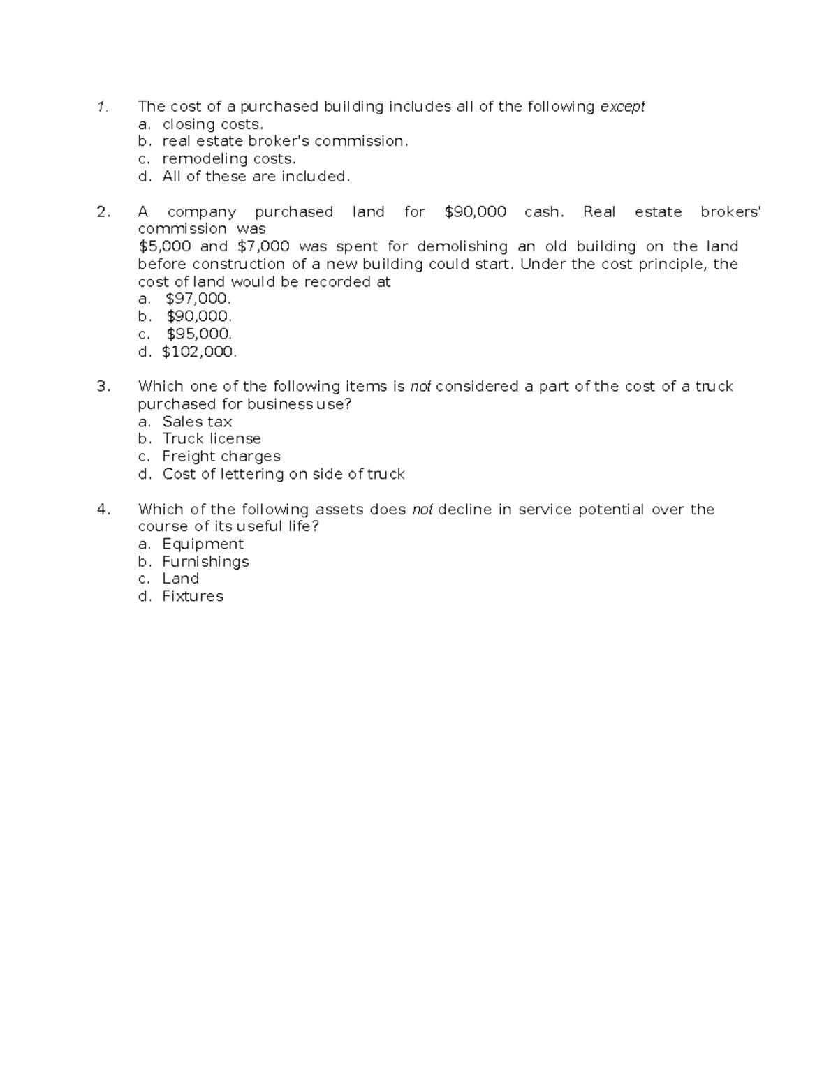 CHAP-10 - Plant Assets and Depreciation Key Concepts - Studocu