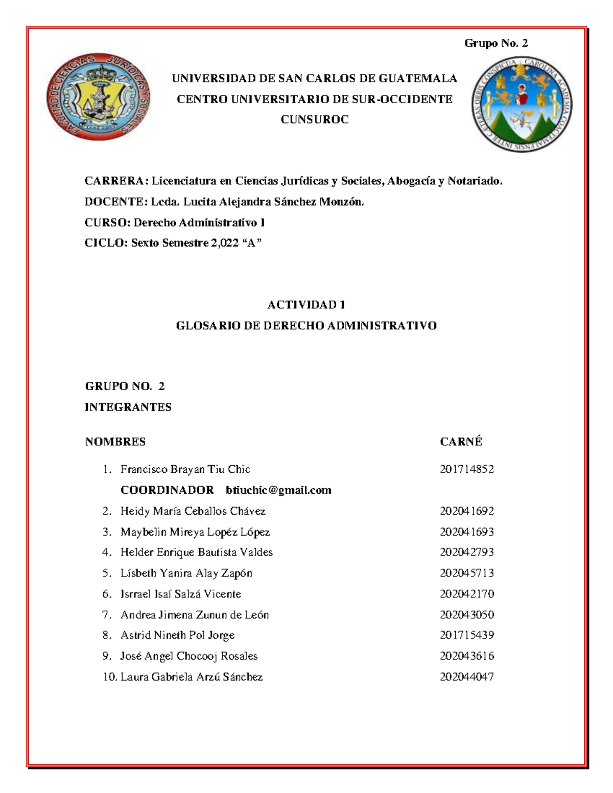 Glosario de Derecho Administrativo - Curso D.A. I - 6to Semestre - Document Preview