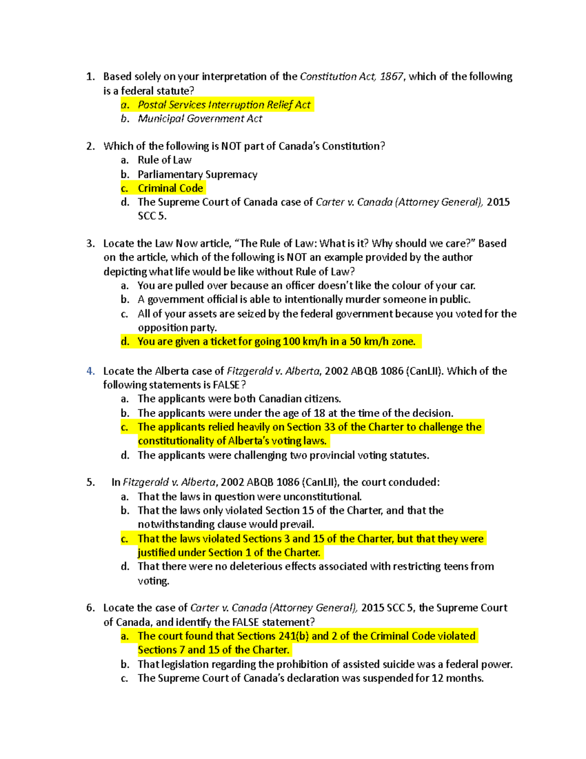 Constitution Law Questions & Answers (Topic 2.1) - Studocu