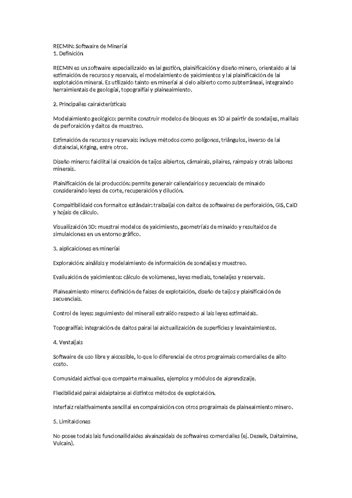 RECMIN: Software de Minería - Definición y Aplicaciones - Studocu