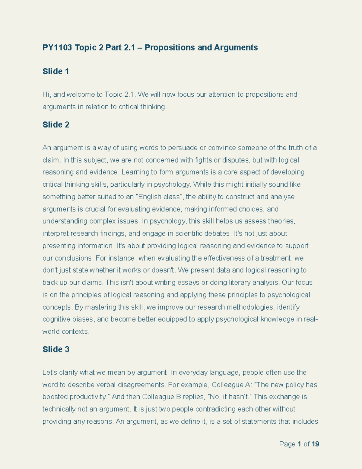 PY1103 Topic 2 – Understanding Deductive and Inductive Arguments ...
