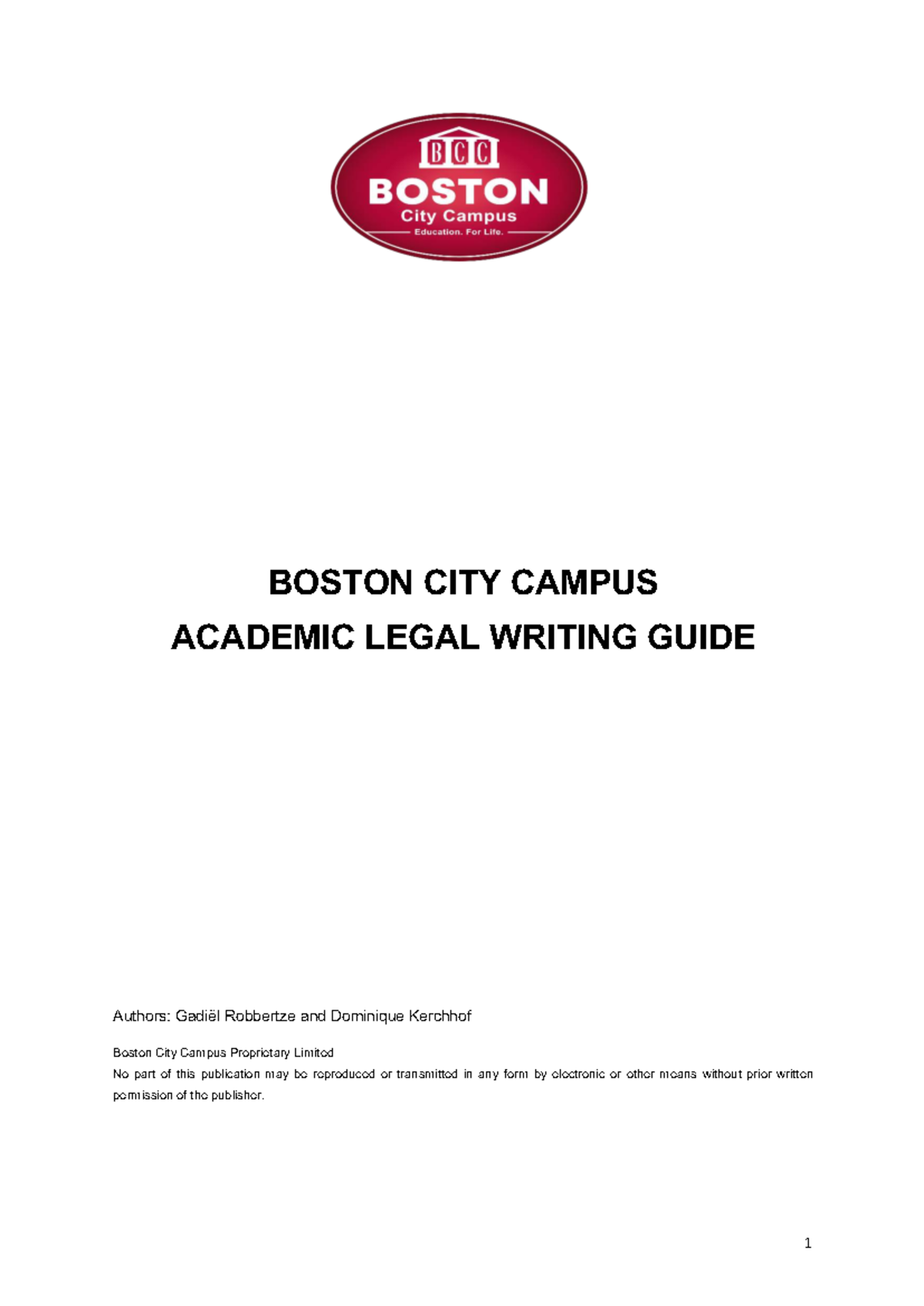 BOSTON CITY CAMPUS ACADEMIC LEGAL WRITING GUIDE (2023) - Studocu