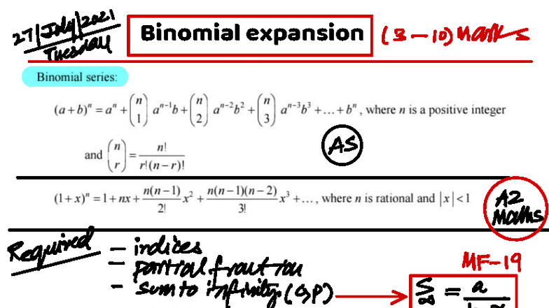 Binomial Expansion and Partial Fractions - ASD - Studocu