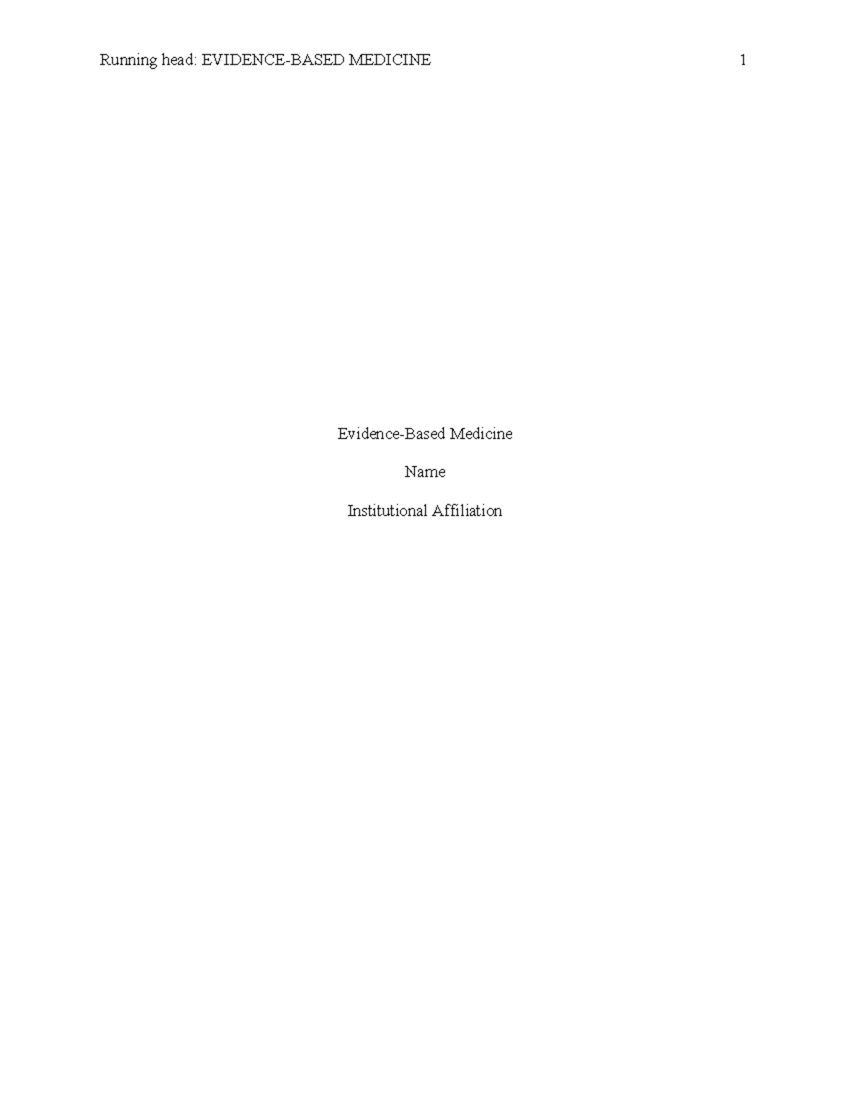Integrating Patient Perspectives in Evidence-Based Medicine (NUR ...