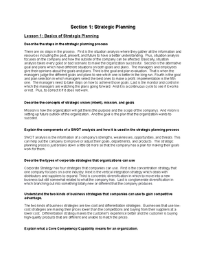 Principles of Management Study Guide - Strategic Planning Many tools ...
