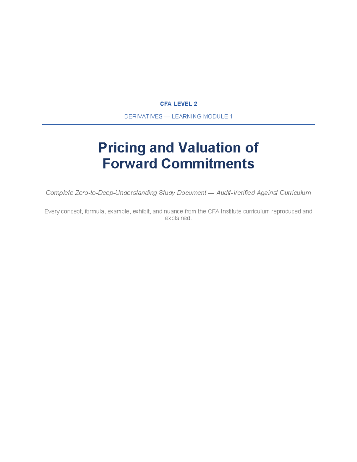 CFA Level 2 Derivatives Study Module 1: Pricing & Valuation Insights ...