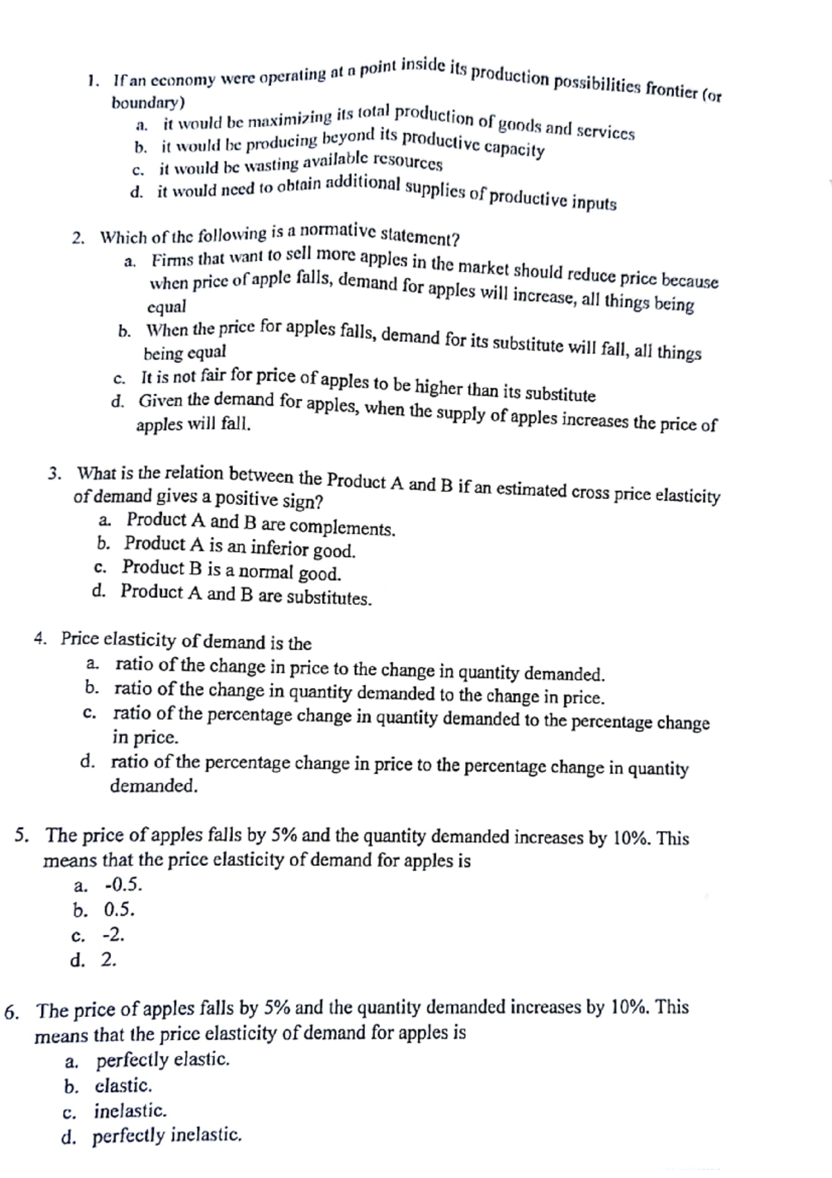 Econs Quiz Questions and Answers Guide - Studocu