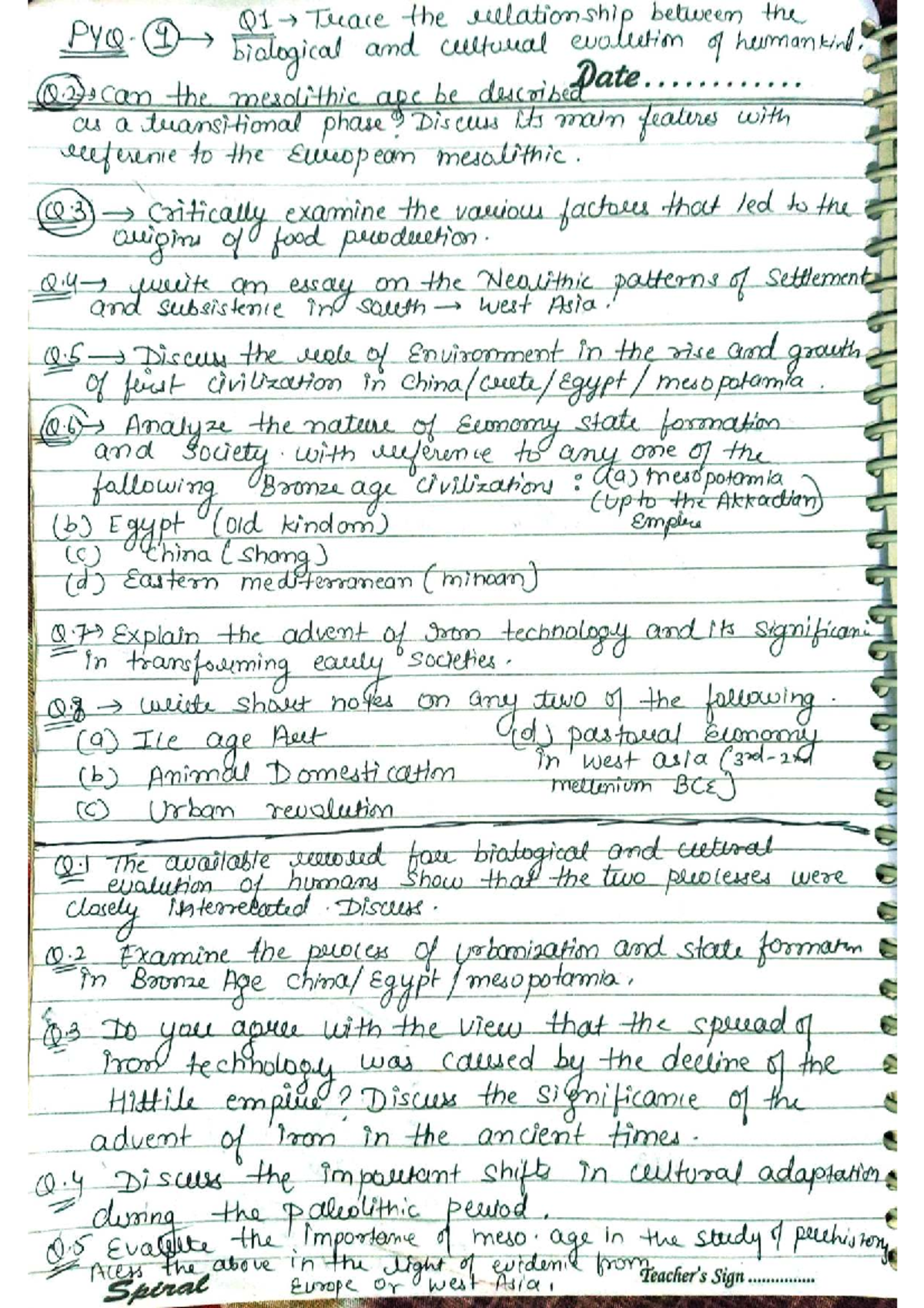 1 Q1-Q8 Essay Notes on Human Evolution and Early Civilizations - Studocu