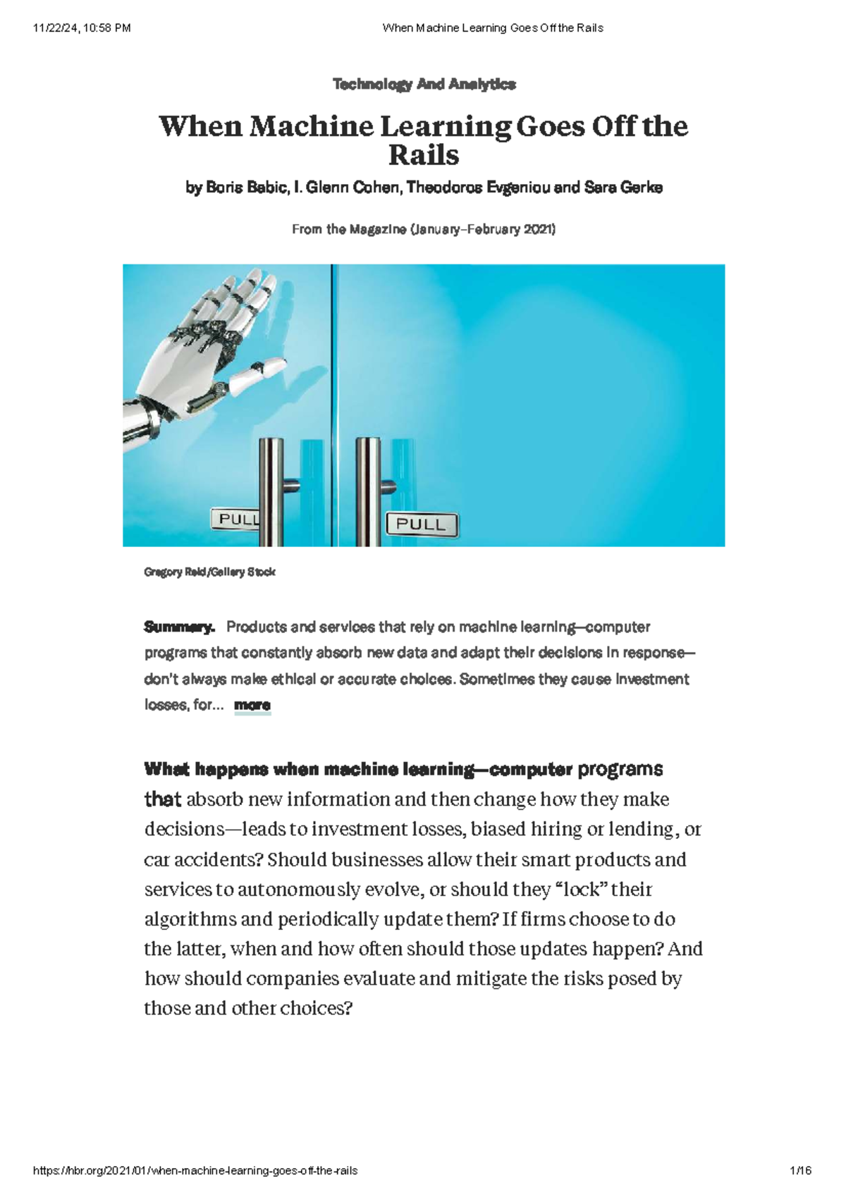 10:58 PM Case Study: Managing Risks in Machine Learning Systems - Studocu
