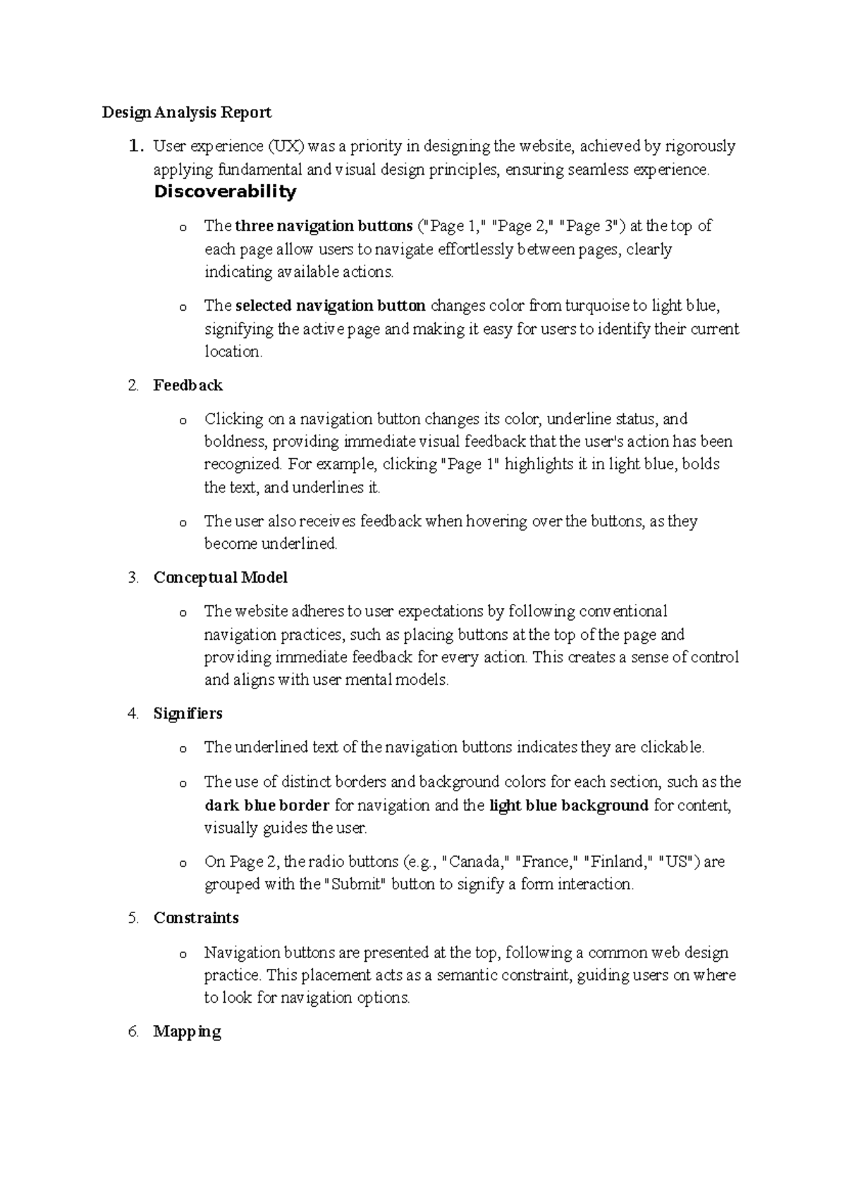 UX - design principles - notes for ux principle - Design Analysis ...