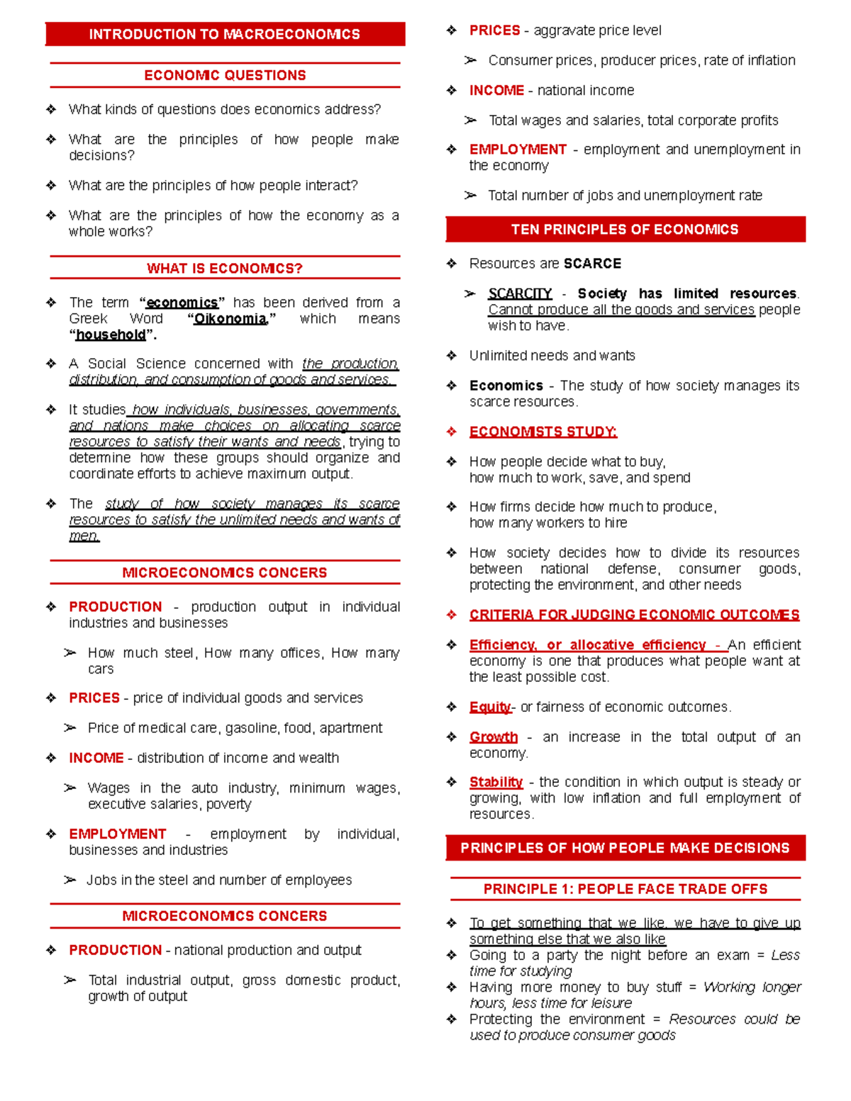 Basic Macroeconomics: Key Concepts and Principles - Studocu