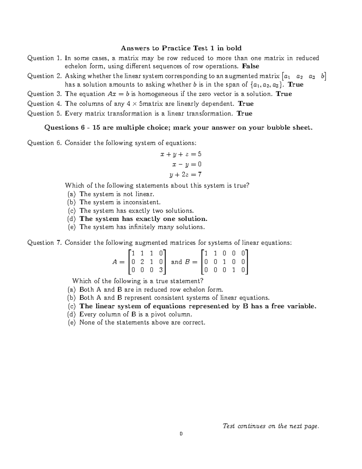 Math1B3 practice test1 fall2023 answers - Answers to Practice Test 1 in ...
