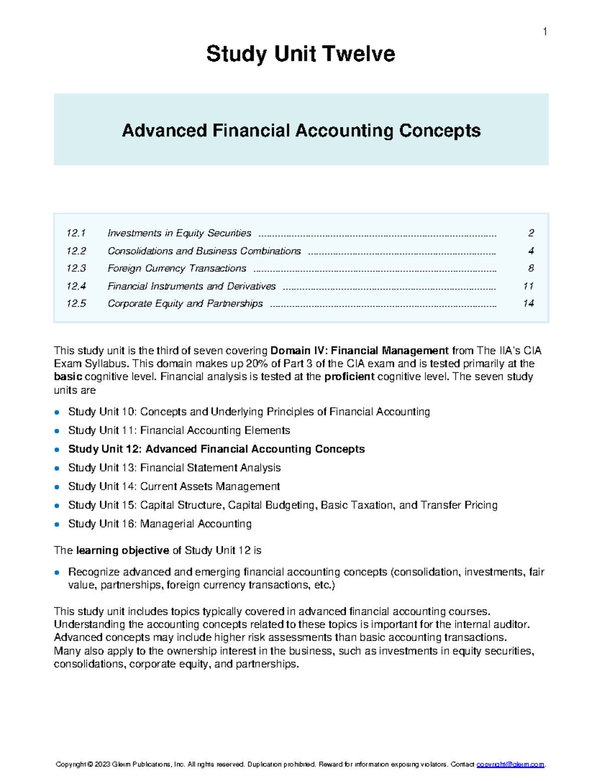 CIA3 SU12: Advanced Financial Accounting Concepts Overview - Studocu