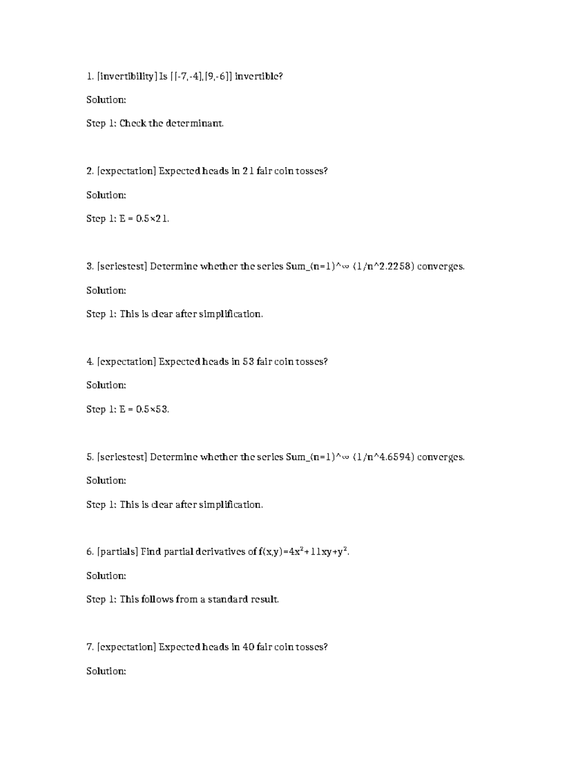 Math 1576 & 1494: Solutions to Probability & Series Problems - Studocu