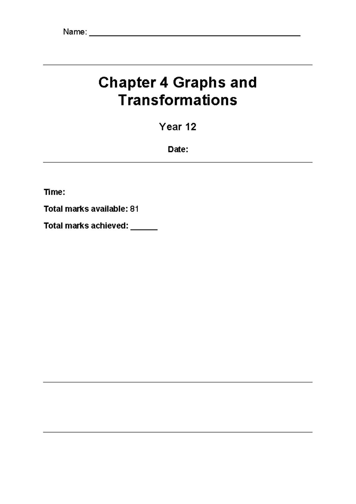 P1 Year 12 Chapter 2 - Quadratics Study Notes - Studocu