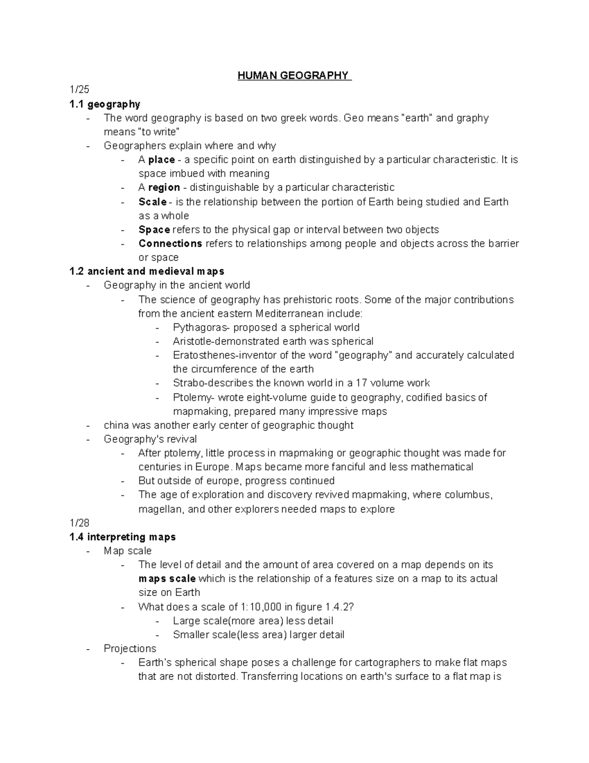 HUMAN GEOGRAPHY - LECTURE NOTES: An Overview of Key Concepts and Themes ...