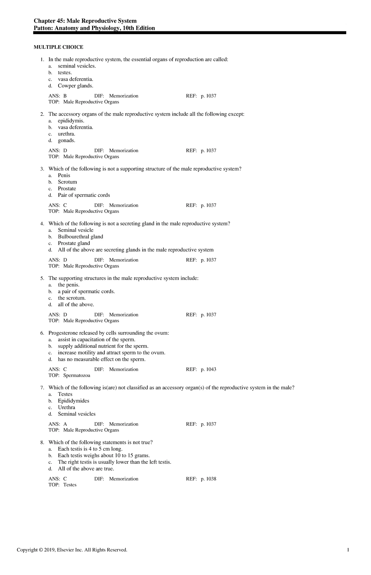 Exam View - Chapter 30 - questions and alnswers to quizzes and unit ...