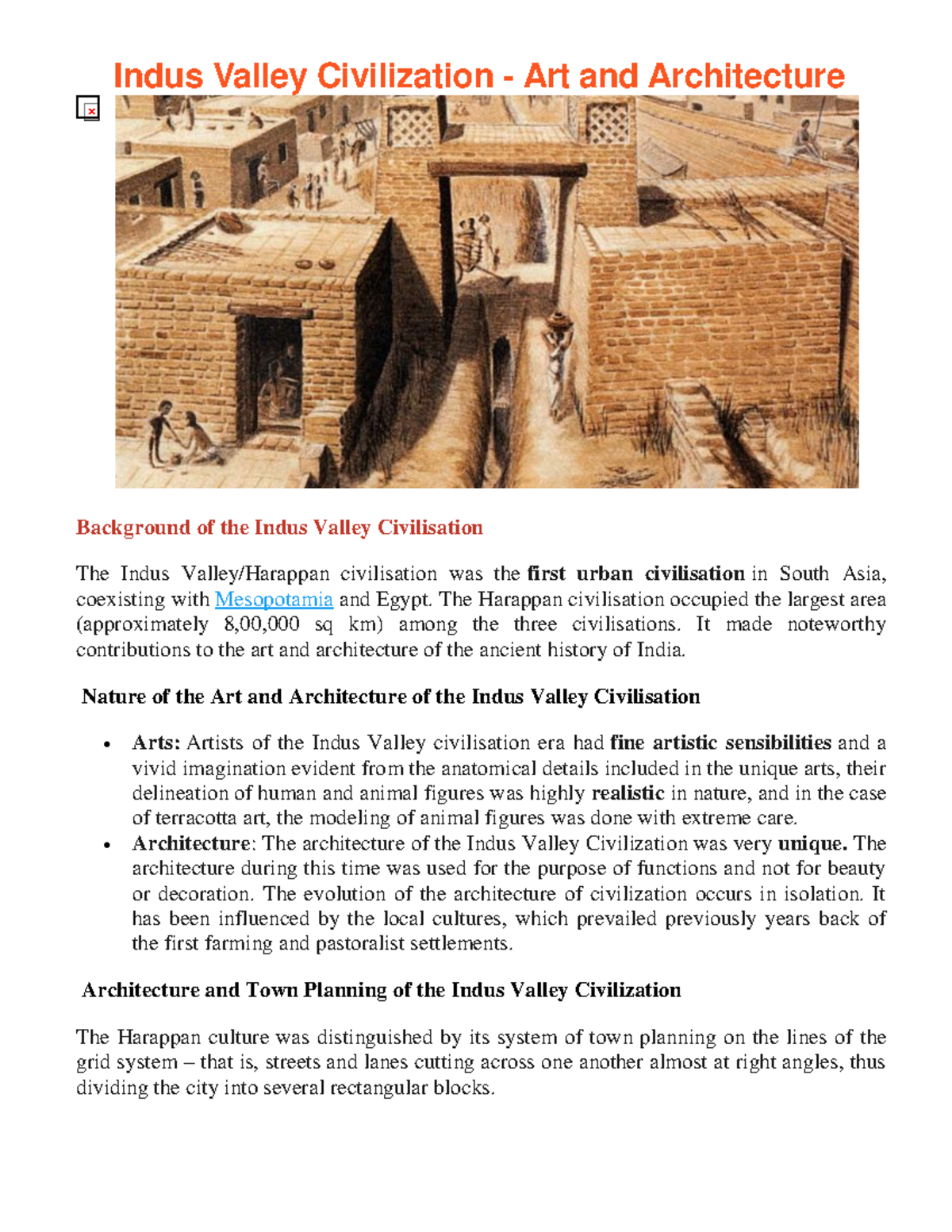 Art & Architecture of Indus Valley Civilization (IVC) - Overview - Studocu