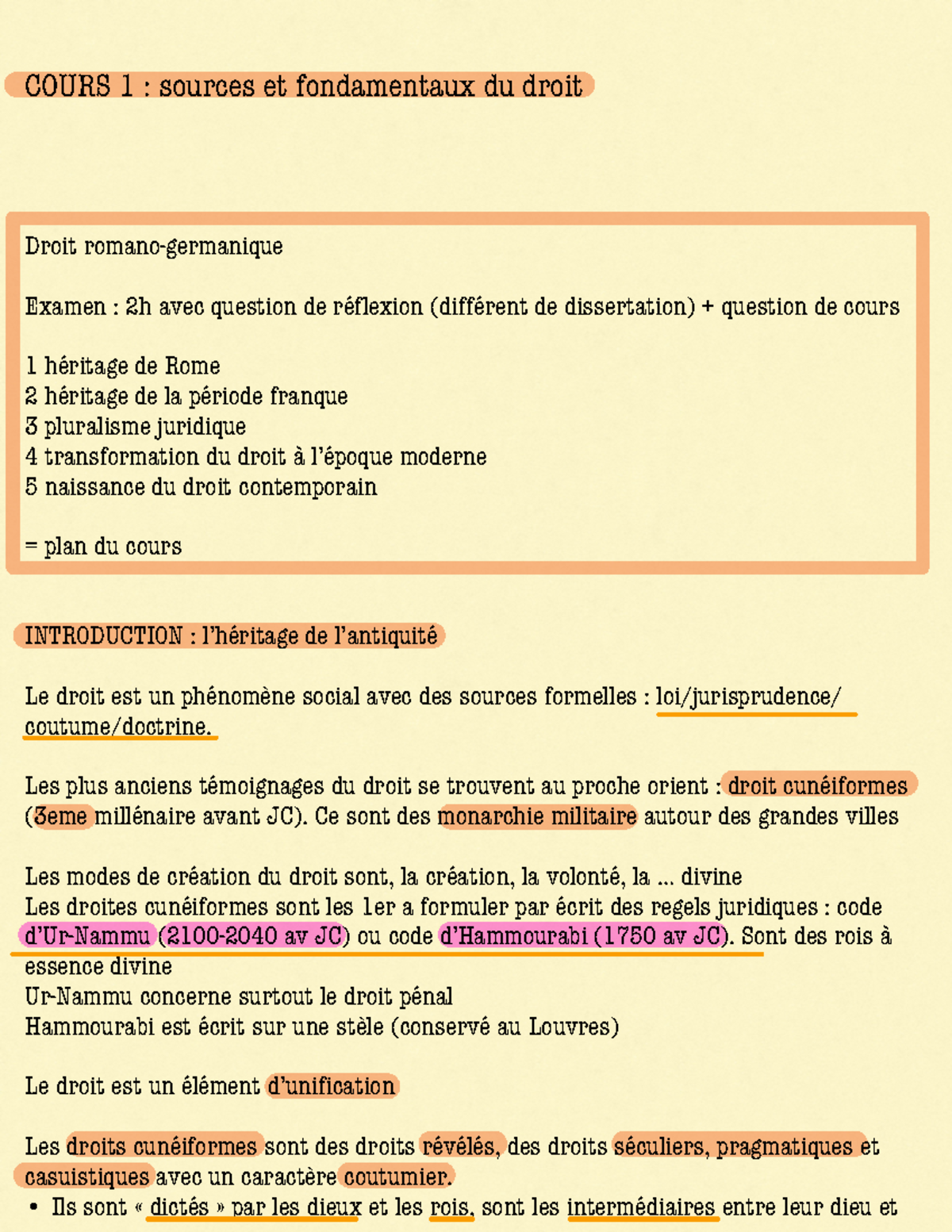 Chap 1 - Début du cours - COURS 1 : sources et fondamentaux du droit ...