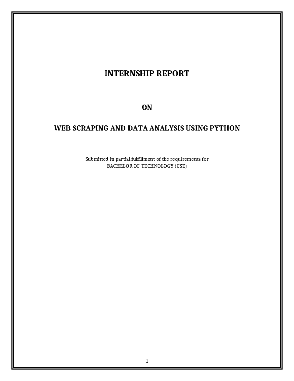 BTECH CSE Internship Report: Web Scraping & Data Analysis with Python ...