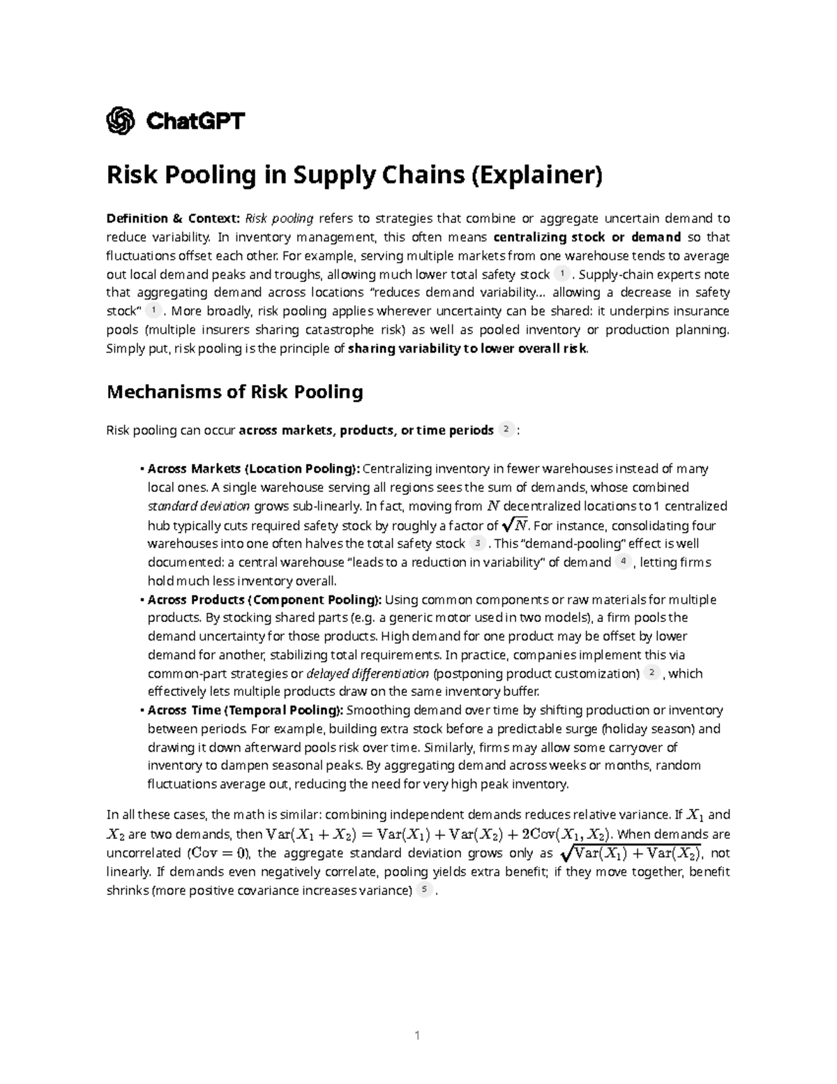Risk Pooling in Supply Chains (SCM 101) - An In-Depth Explainer - Studocu