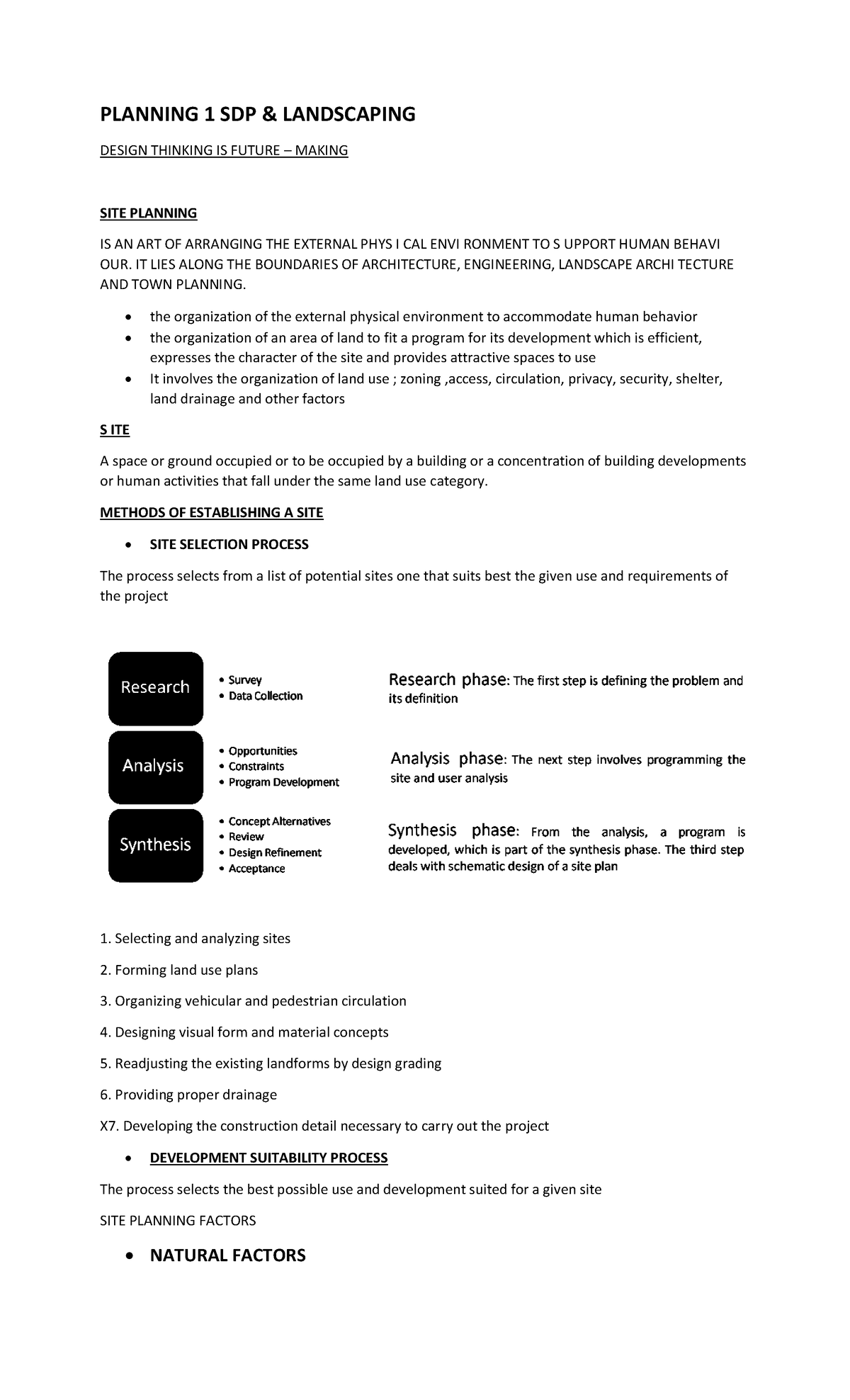 Planning-1: Comprehensive Reviewer on Site Planning & Landscaping ...