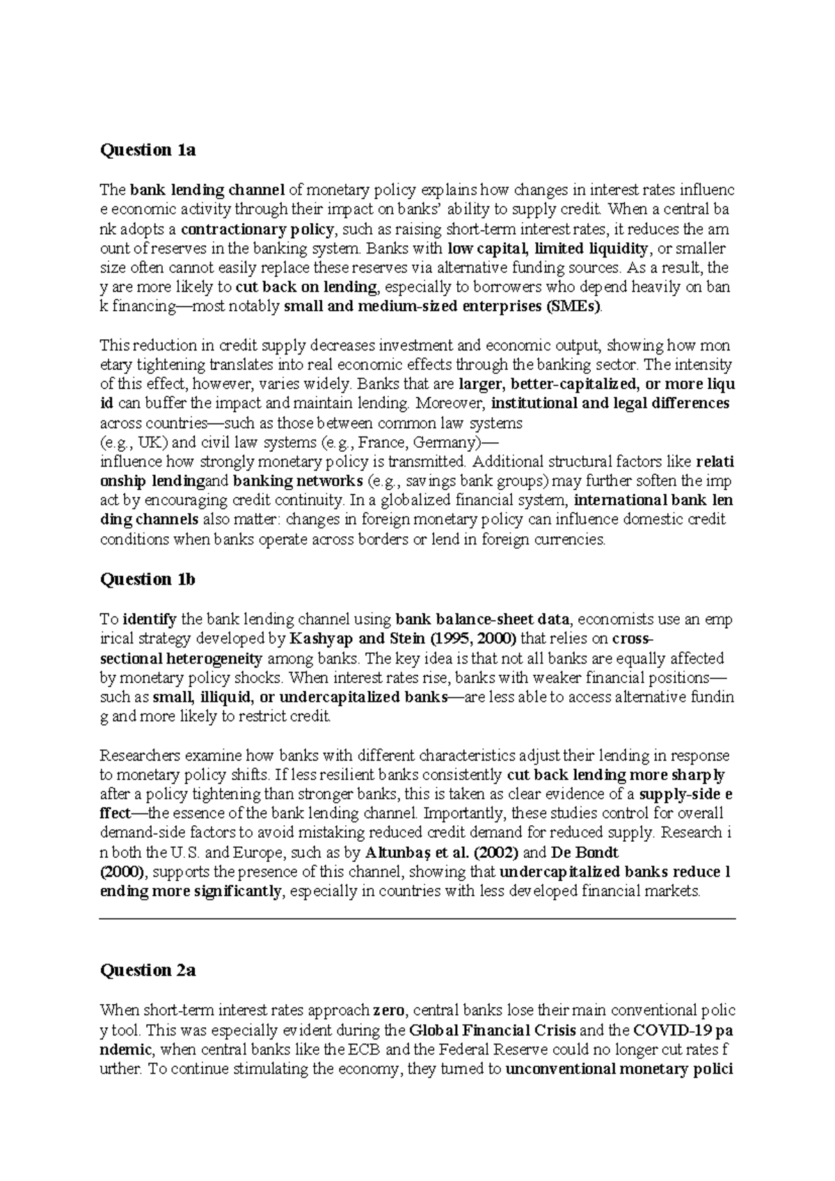 Economics of Banking: Examining the Bank Lending Channel (ECO 101 ...