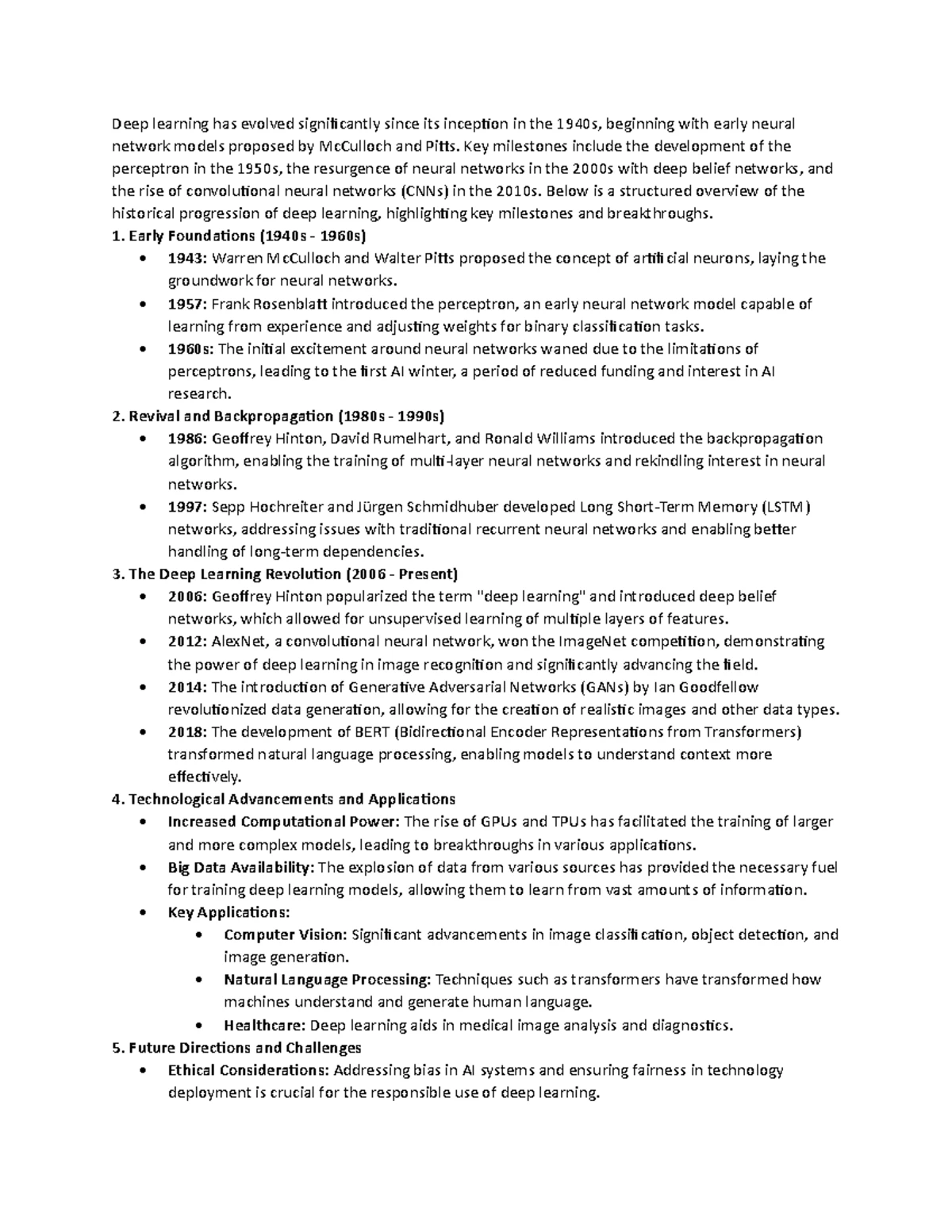 Deep Learning (CS101) Final Exam Notes on Neural Networks and ...