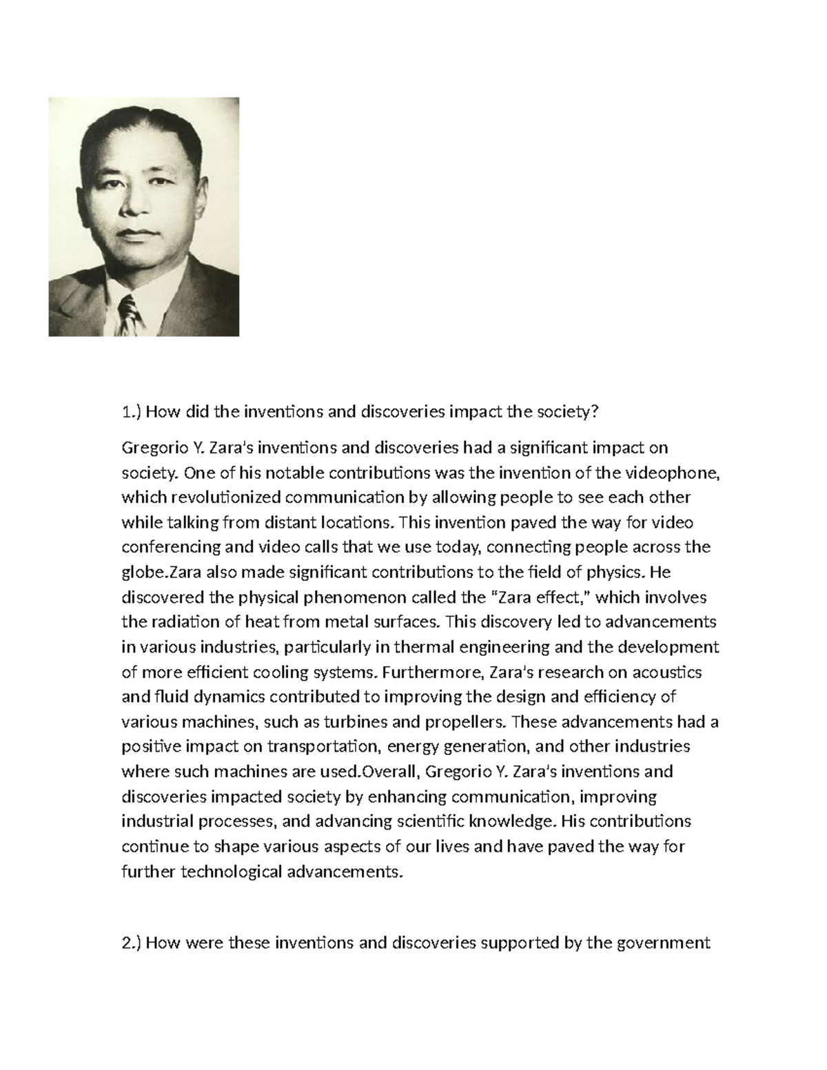 Impact of Gregorio Y. Zara's Inventions on Society and Public Life ...