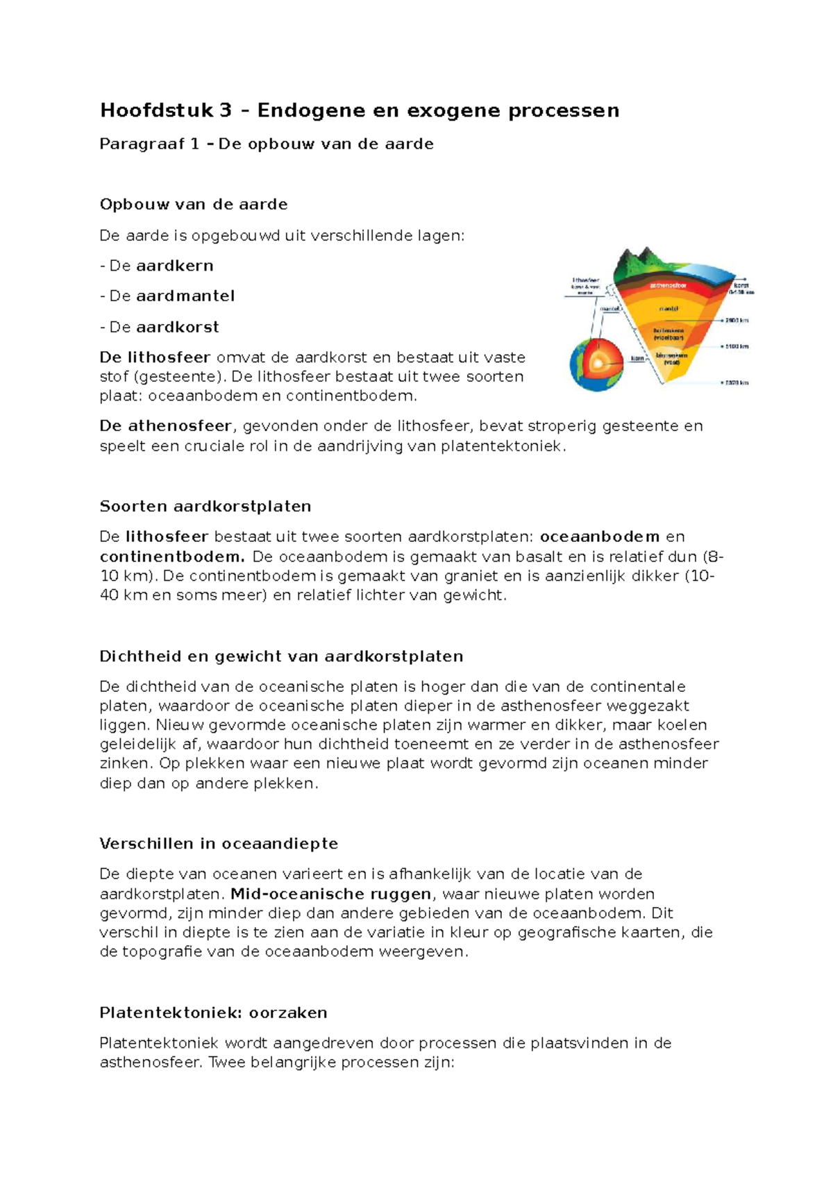 Samenvatting Hoofdstuk 3: Endogene en Exogene Processen - Studeersnel