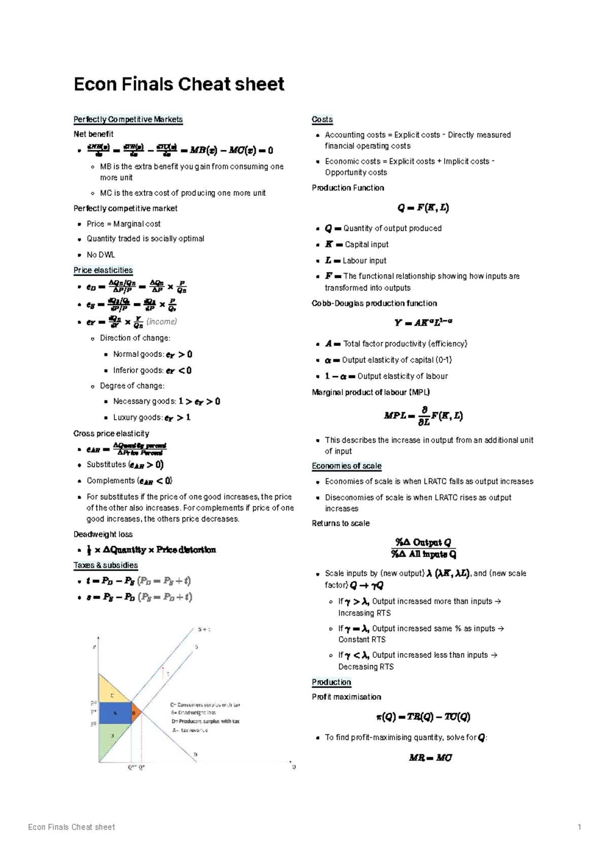 Linear Algebra Cheat Sheet: Key Concepts & Formulas for Exam Prep - Studocu