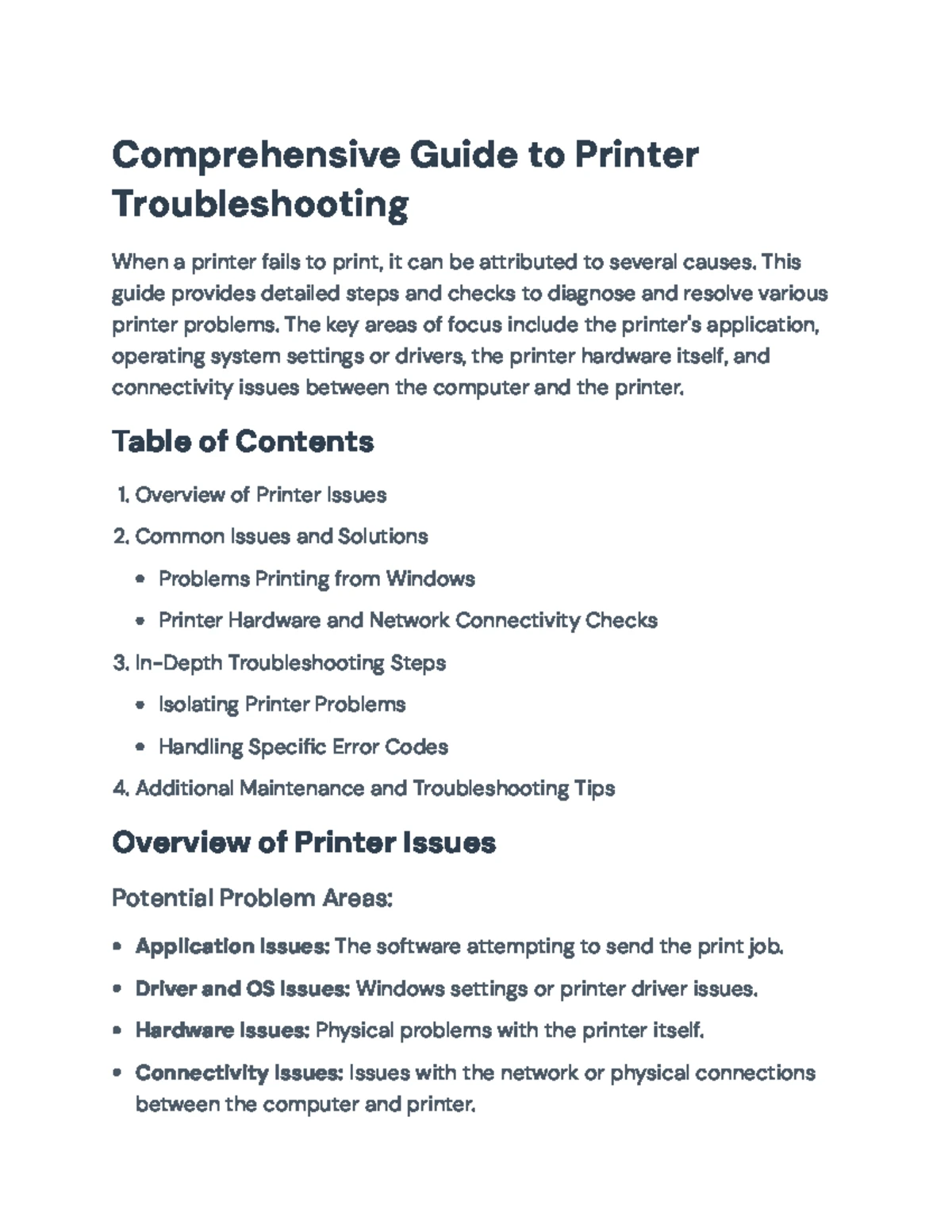 Troubleshooting Common Printer Issues: A Comprehensive Guide ...
