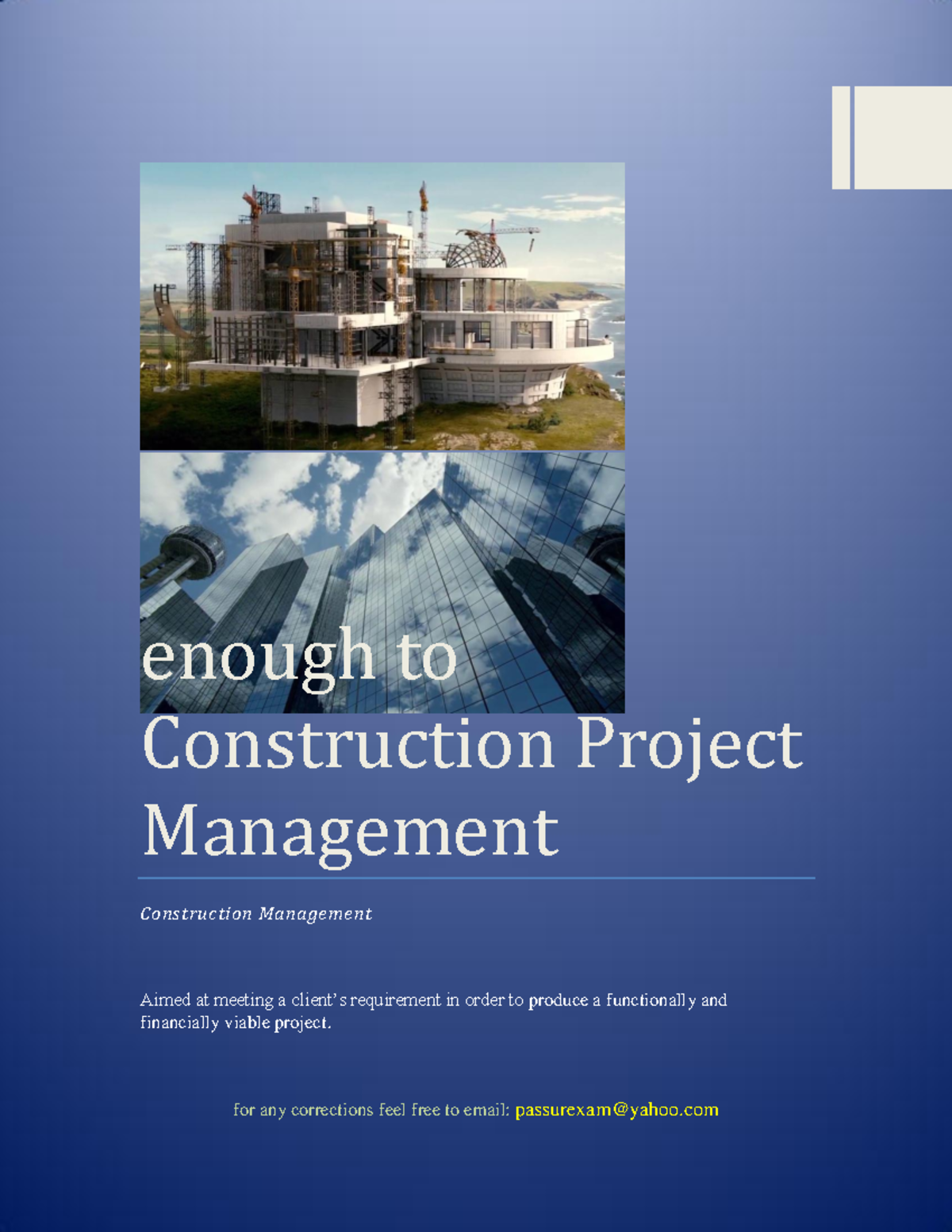 Construction Project Management Notes (CPM 2013) - Studocu