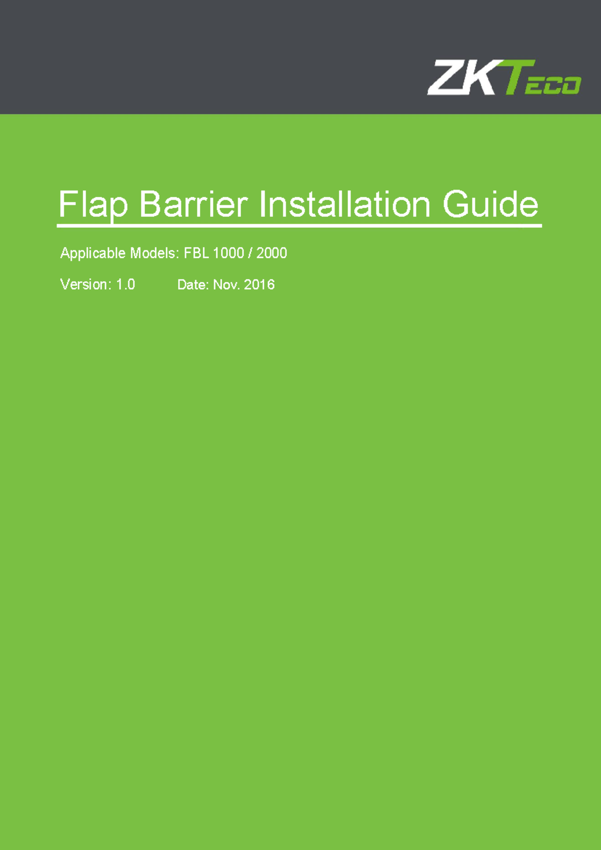 FBL1000 & 2000 Flap Barrier Installation and Maintenance Guide - Studocu