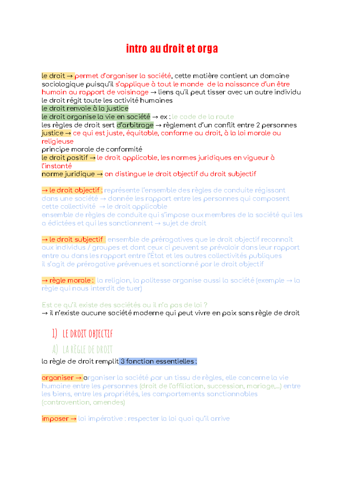 Chapitre 1 - Introduction au Droit et Organisation Sociale (DROIT101 ...