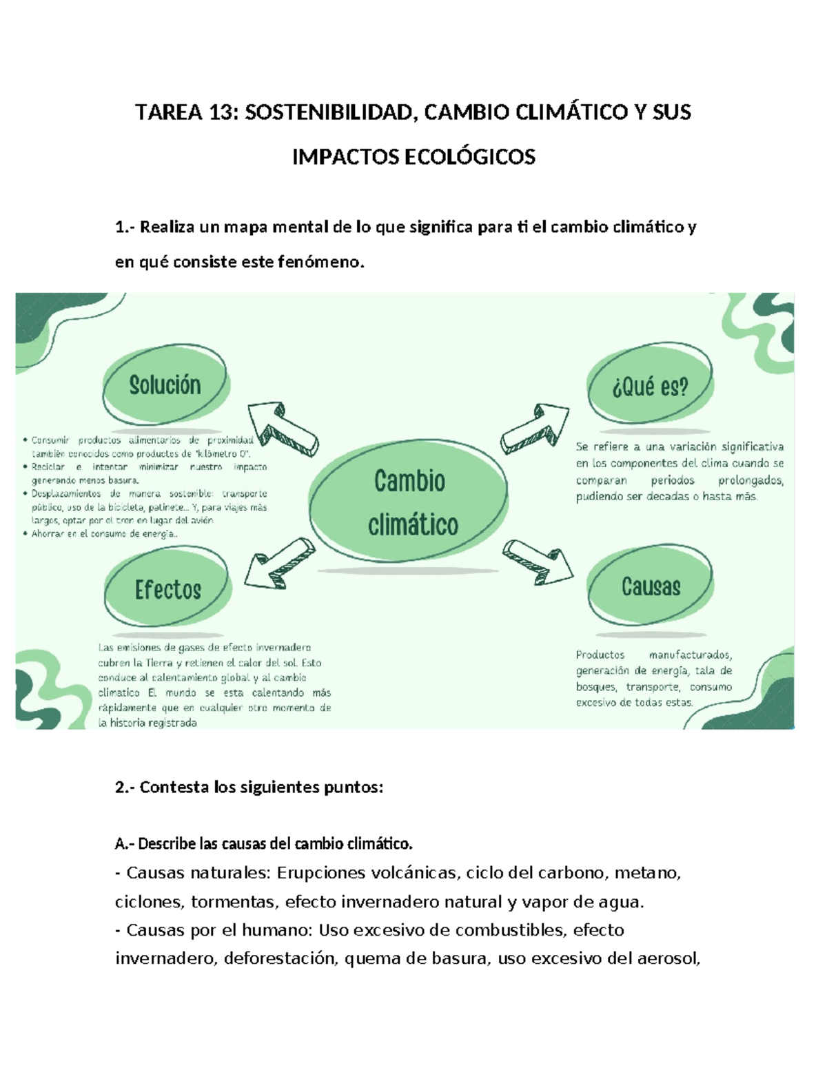 TAREA 13: SOSTENIBILIDAD Y CAMBIO CLIMÁTICO EN QUÍMICA - Studocu