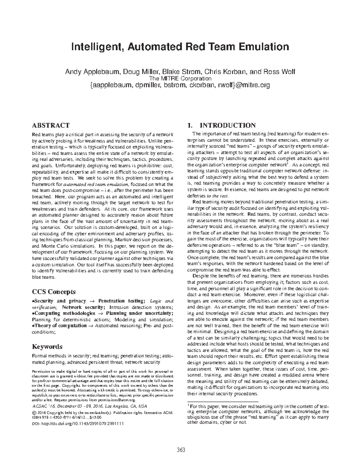 Automated Red Team Emulation Framework: Insights from CALDERA (ACSAC ...