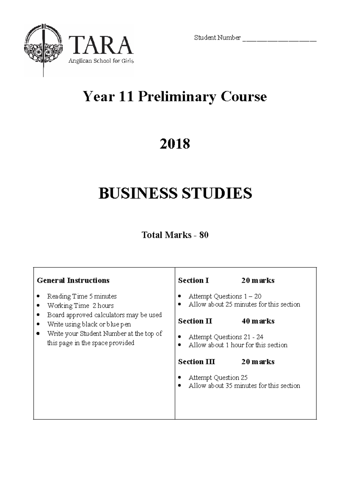 2018 ATB 4 Year 11 Preliminary Business Studies Yearly Exam - Studocu